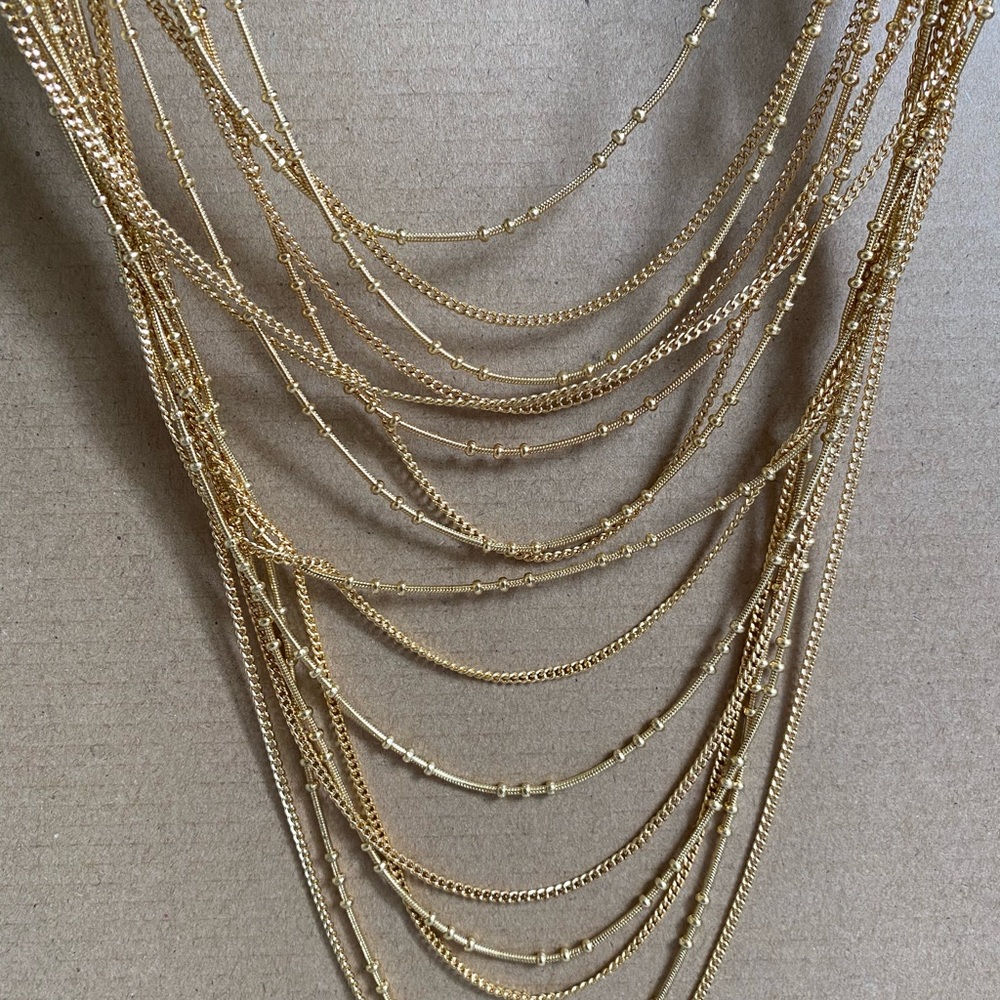 Vince Camino Layered Multi Row Gold Chain Necklace
